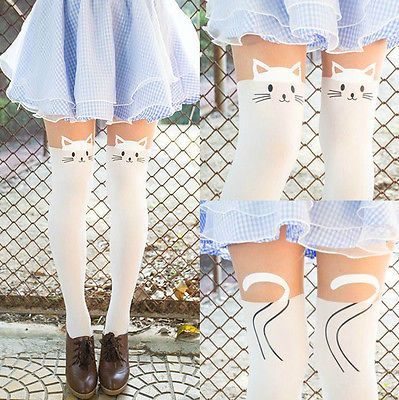 White Cat Tattoo Socks