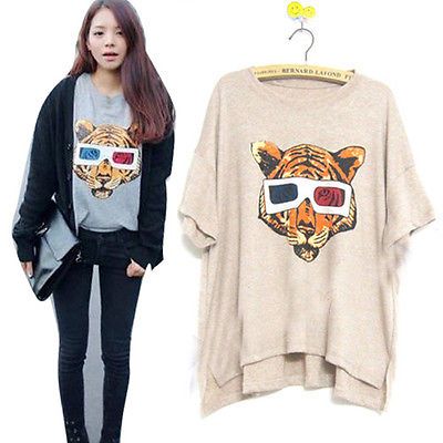 Tiger Printed Girl Leisure T-shirt