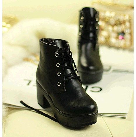 Platform Ankle Boots Black